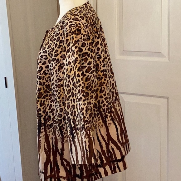 Silk Land Collection women's jacket Leopard pattern size 1 XL - Picture 3 of 6